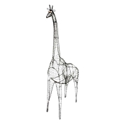 Objet de décoration - Girafe métallique MADINI noi Objet de décoration - Girafe métallique MADINI noi